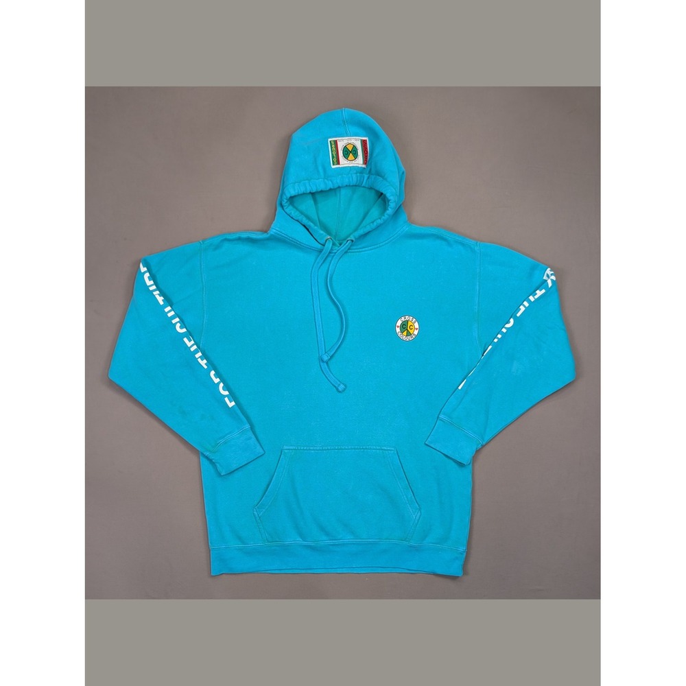 Cross Colours Overdye Hoodie M Blue Graphic Pullover For The Culture